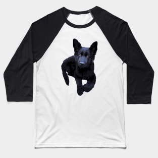 German Shepherd Black Puppy Dog Baseball T-Shirt